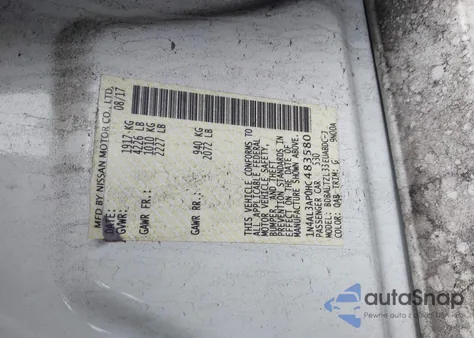 2017 Nissan Altima 2.5/S/Sv/Sl/Sr z USA, uszkodzony, nr VIN 1N4AL3AP0HC483580